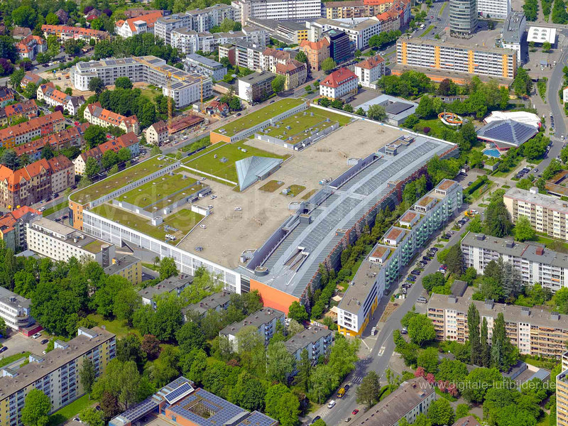 Luftbild - Mercado, Ort: Nürnberg, Tags: Schoppershof, Mercado, Einkaufszentrum, Gewerbeimmobilie, Shopping Mall, , , Elbi...