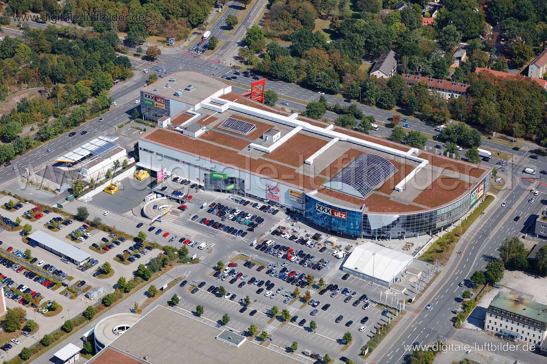 Luftaufnahme Möbelhaus XXXLutz in Nürnberg | Mittelfranken, Bayern