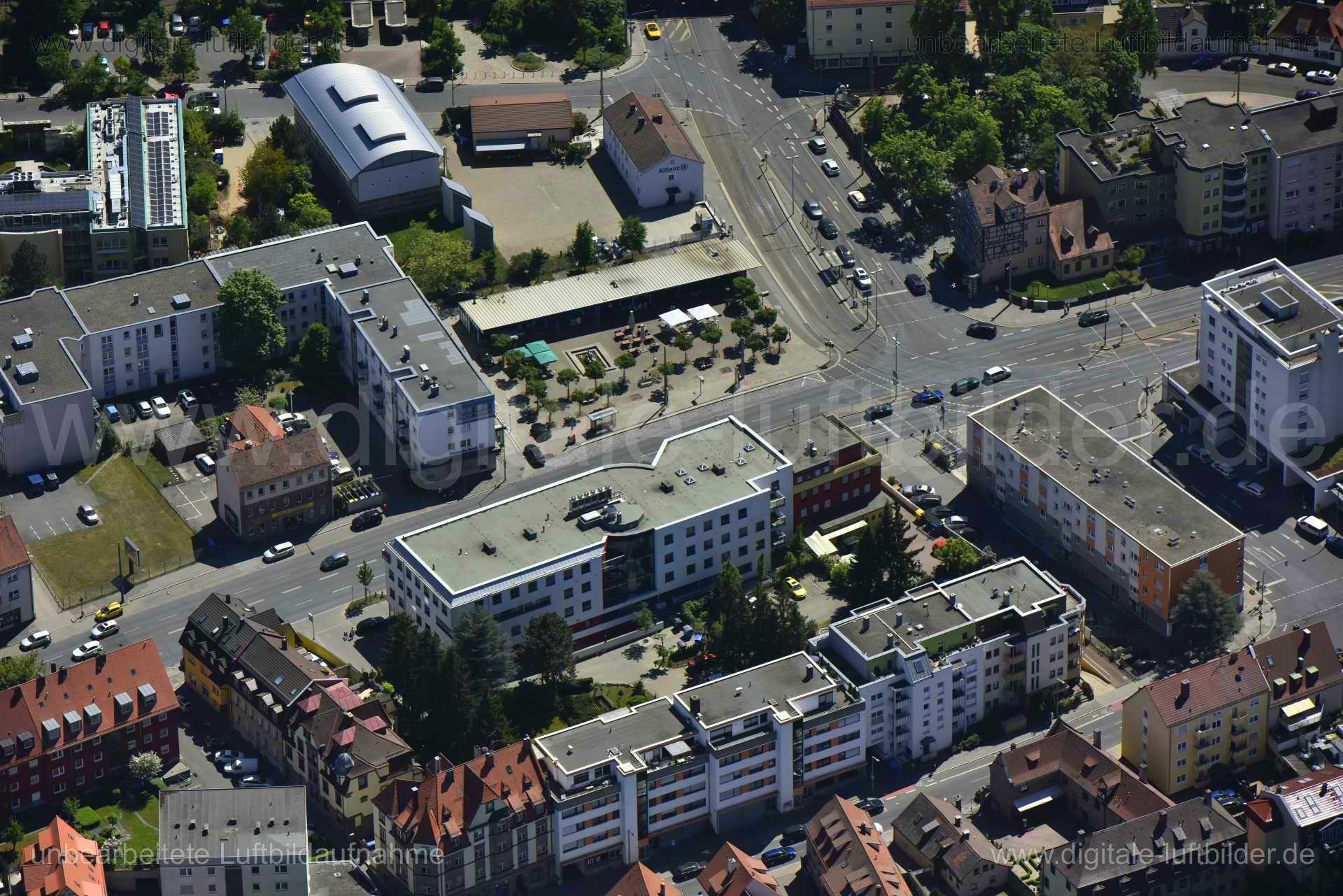 Luftaufnahme Mögeldorfer Plärrer in Nürnberg | Mittelfranken, Bayern