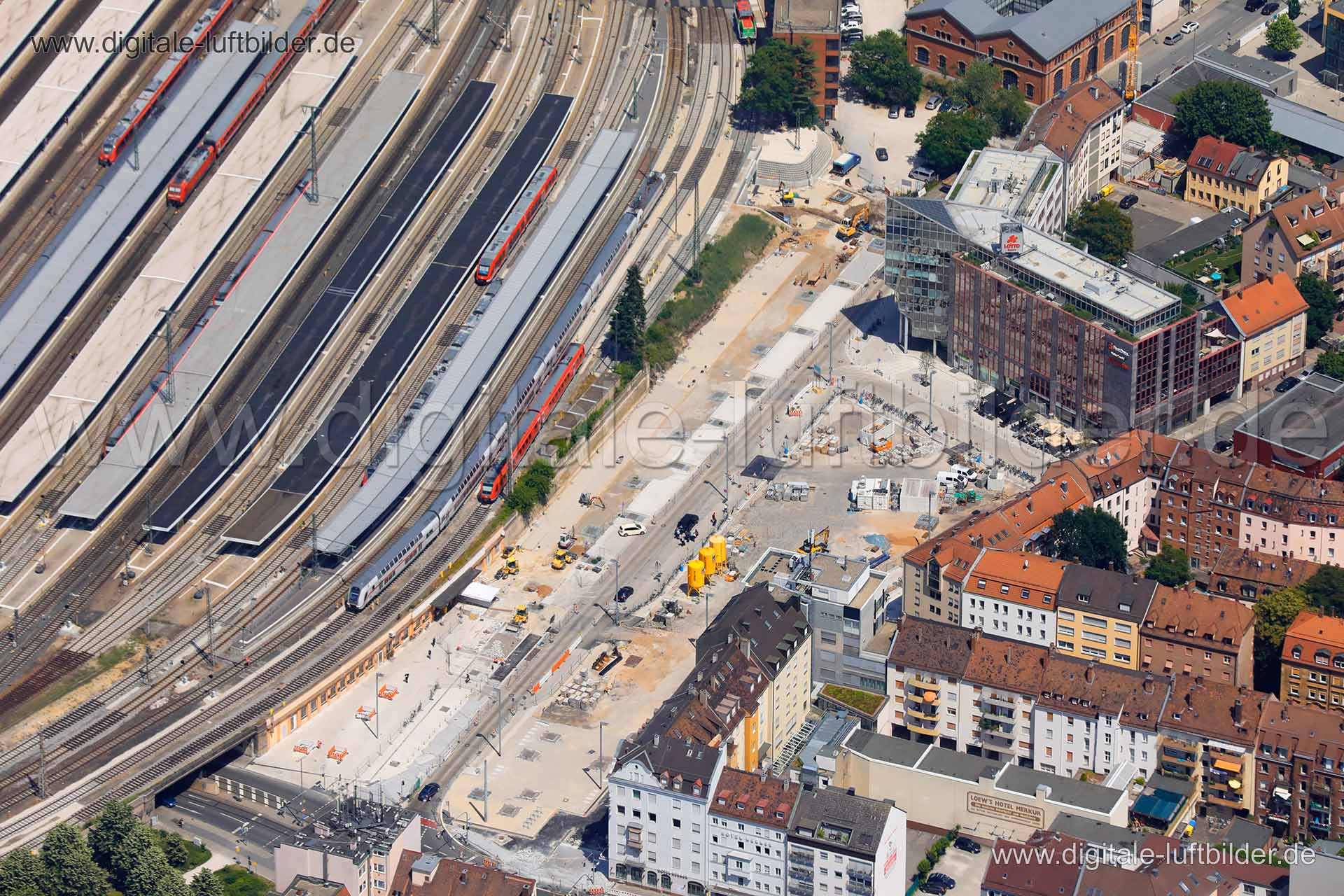 Luftaufnahme Nelson-Mandela-Platz in Nürnberg | Mittelfranken, Bayern