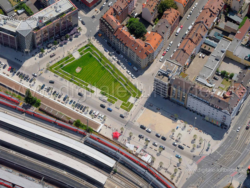 Luftaufnahme Nelson-Mandela-Platz in Nürnberg | Mittelfranken, Bayern