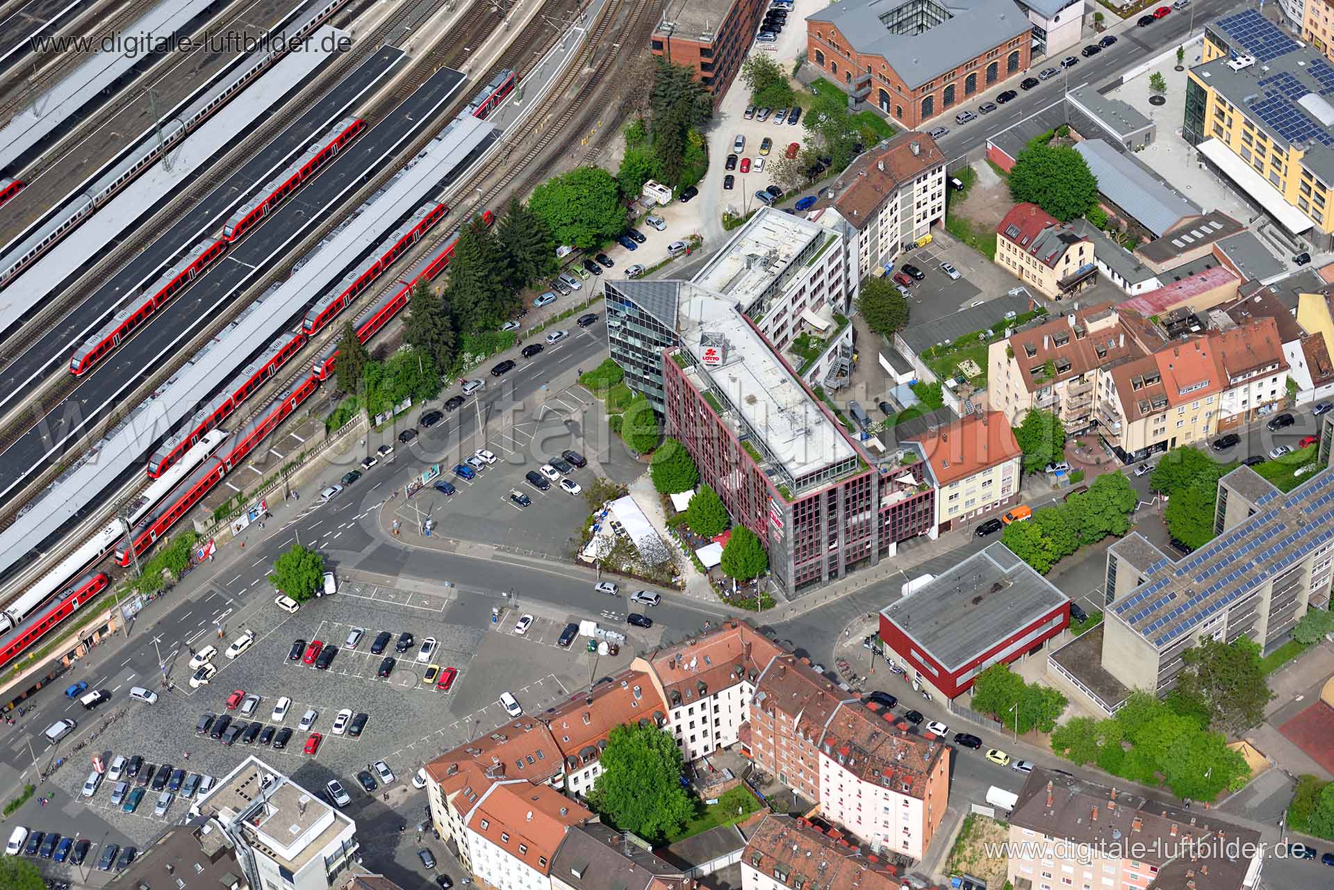 Luftaufnahme Nelson-Mandela-Platz in Nürnberg | Mittelfranken, Bayern