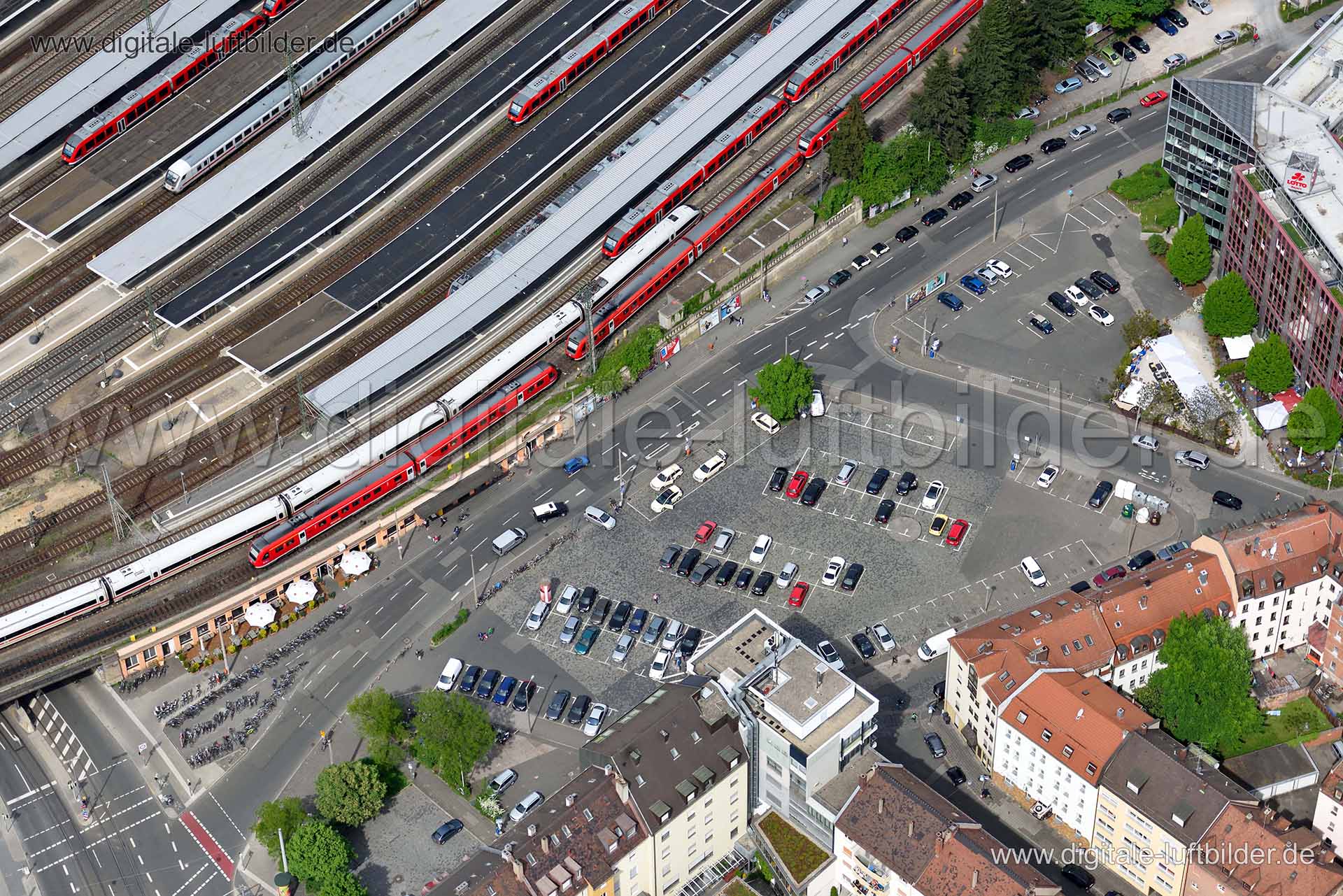 Luftaufnahme Nelson-Mandela-Platz in Nürnberg | Mittelfranken, Bayern