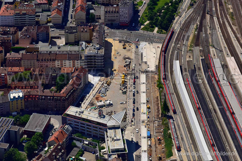 Luftaufnahme Nelson-Mandela-Platz in Nürnberg | Mittelfranken, Bayern