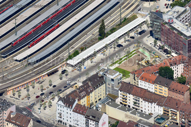Luftaufnahme Nelson-Mandela-Platz in Nürnberg | Mittelfranken, Bayern
