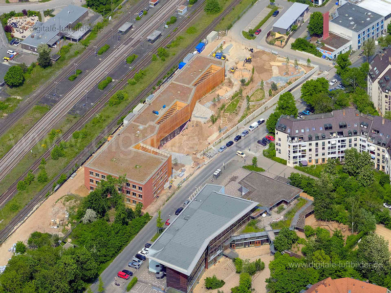 Luftbild - Neubau, Ort: Nürnberg, Tags: St. Jobst, Baustelle, Holzbau, Holzhaus, Neubau, , Dr.-Carlo-Schmid-Straße, Nürnbe...