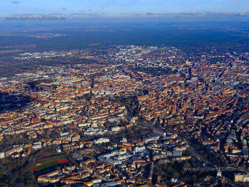Luftaufnahme Nordstadt Panorama in Nürnberg | Mittelfranken, Bayern