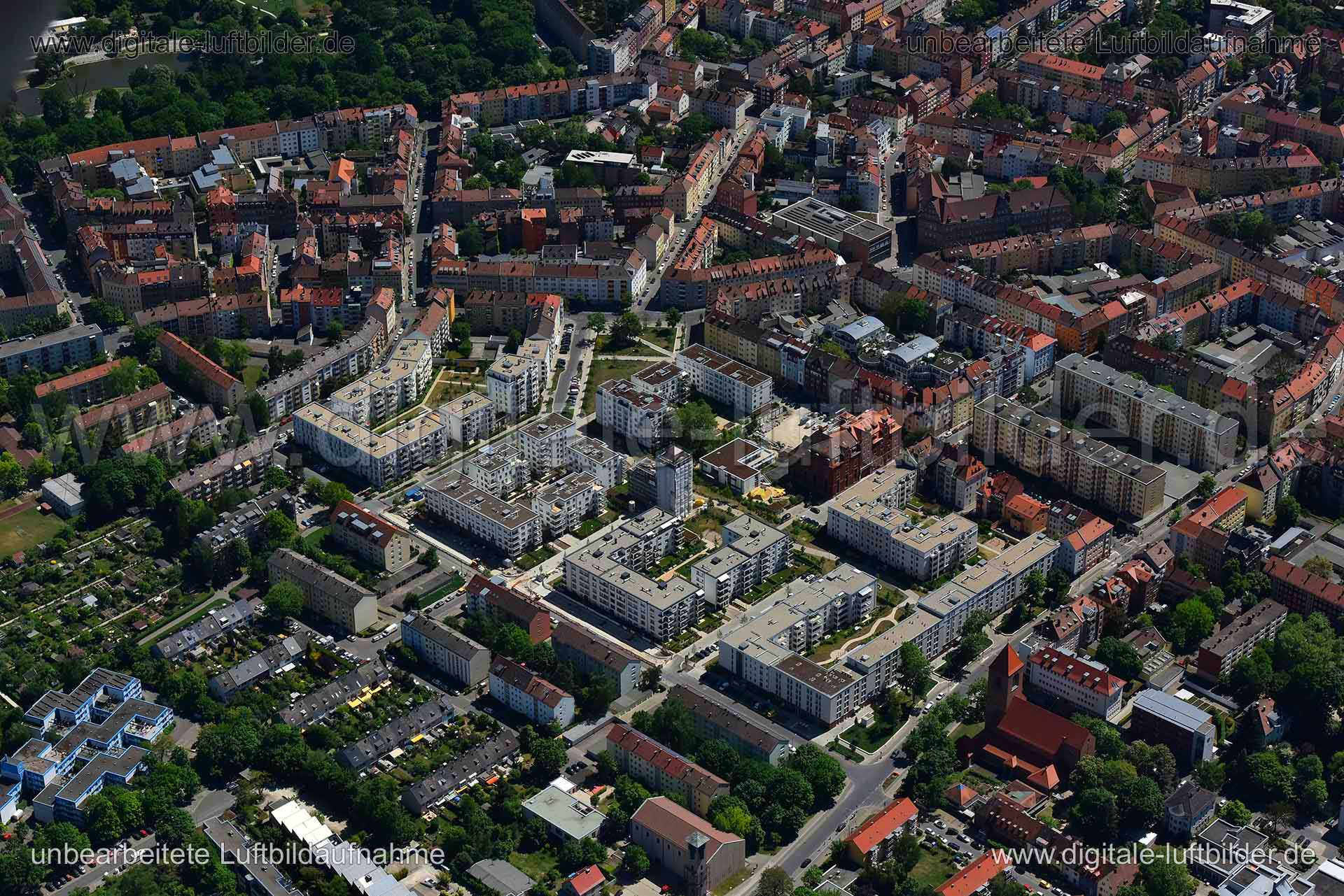 Luftaufnahme Nordstadtgärten in Nürnberg | Mittelfranken, Bayern