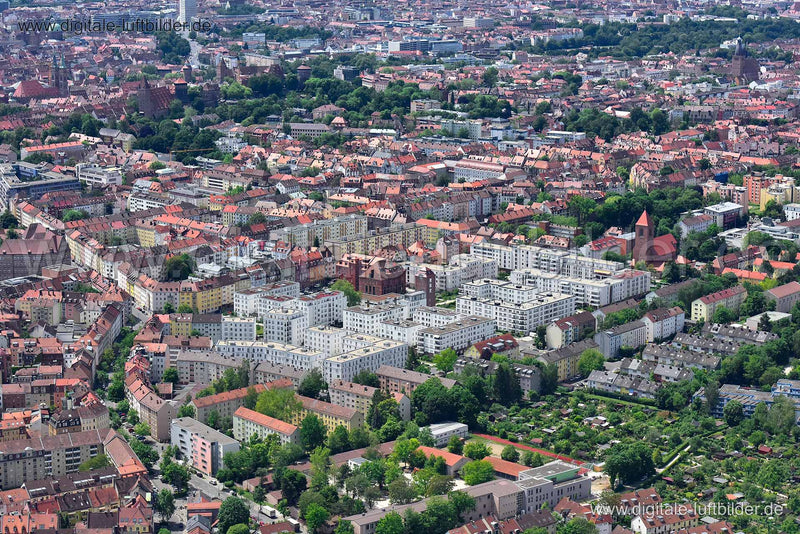Luftaufnahme Nordstadtgärten in Nürnberg | Mittelfranken, Bayern
