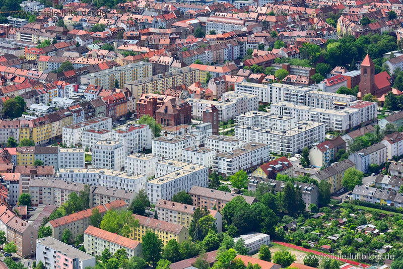 Luftaufnahme Nordstadtgärten in Nürnberg | Mittelfranken, Bayern