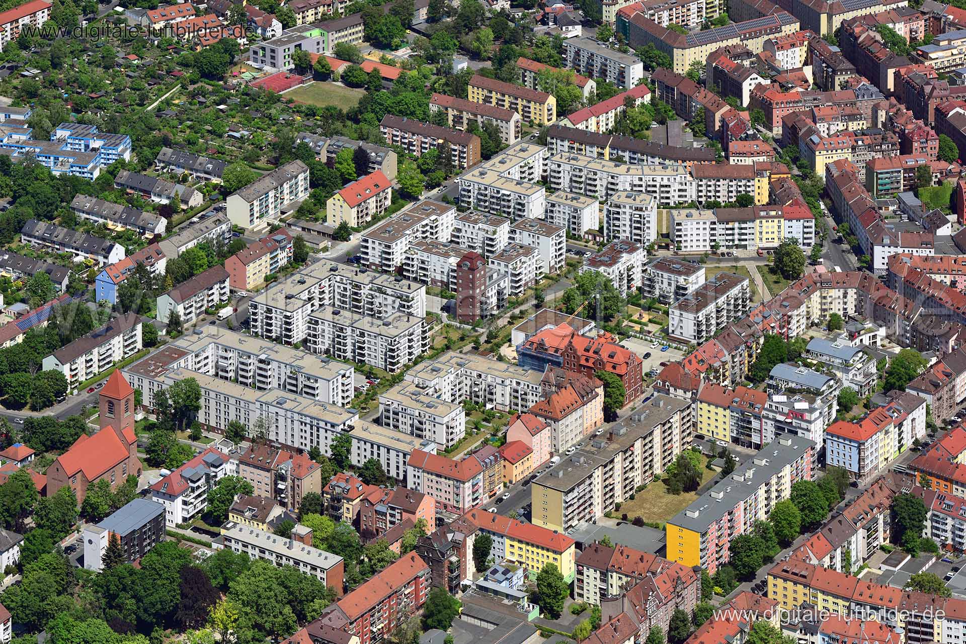 Luftaufnahme Nordstadtgärten in Nürnberg | Mittelfranken, Bayern