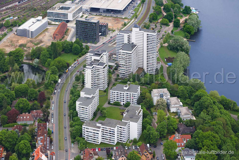 Luftaufnahme Norikus Hochhaus in Nürnberg | Mittelfranken, Bayern