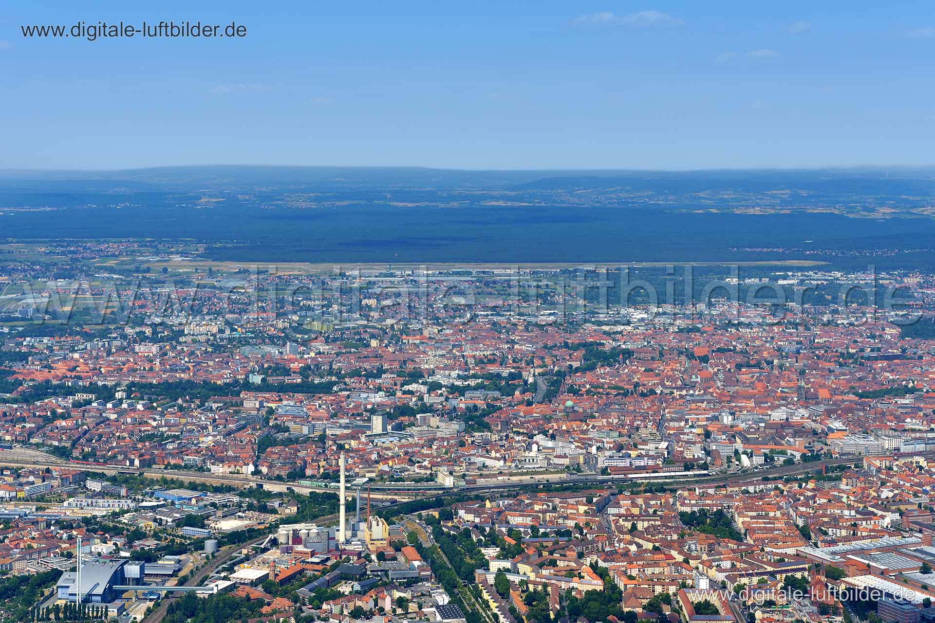Luftaufnahme Panorama in Nürnberg | Mittelfranken, Bayern
