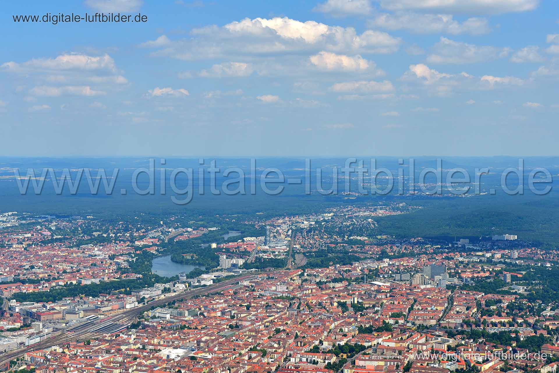 Luftaufnahme Panorama in Nürnberg | Mittelfranken, Bayern
