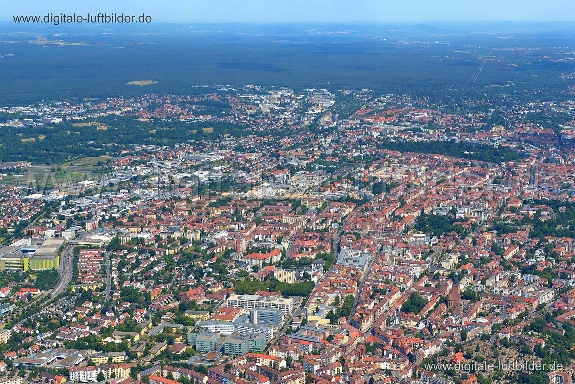 Luftaufnahme Panorama in Nürnberg | Mittelfranken, Bayern