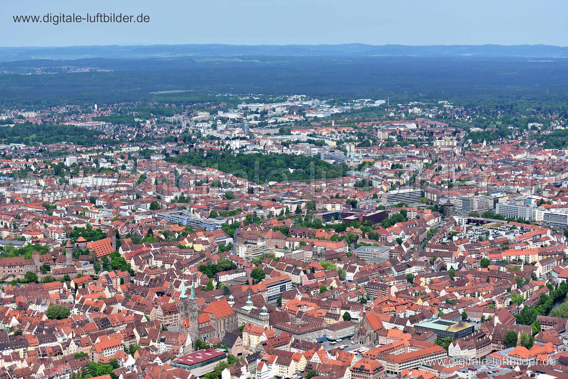 Luftaufnahme Panorama in Nürnberg | Mittelfranken, Bayern