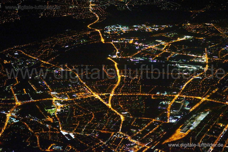 Luftaufnahme Panorama bei Nacht in Nürnberg | Mittelfranken, Bayern