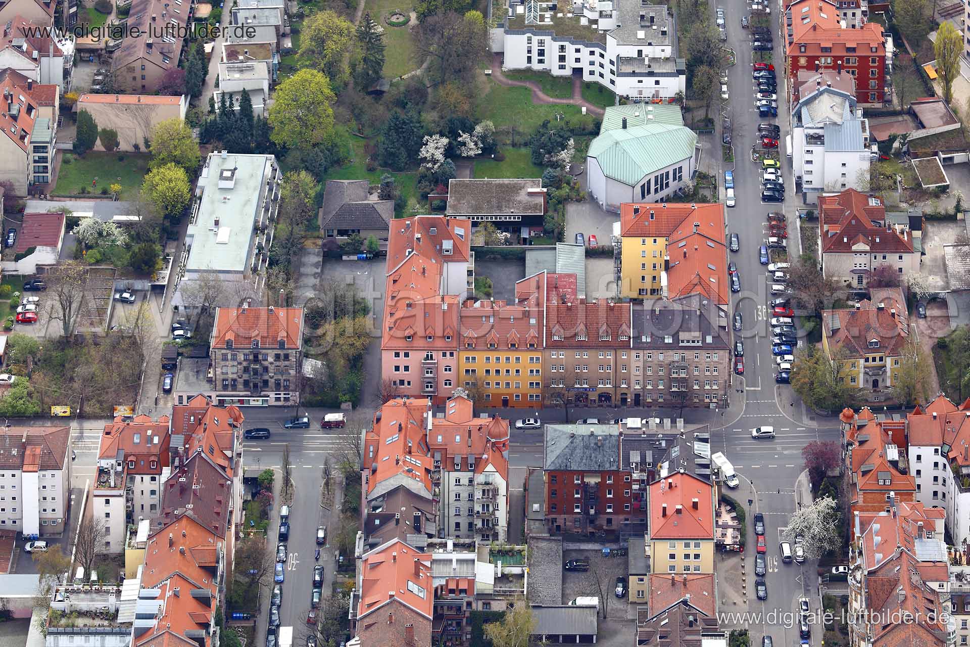 Luftaufnahme Pirckheimerstraße in Nürnberg | Mittelfranken, Bayern
