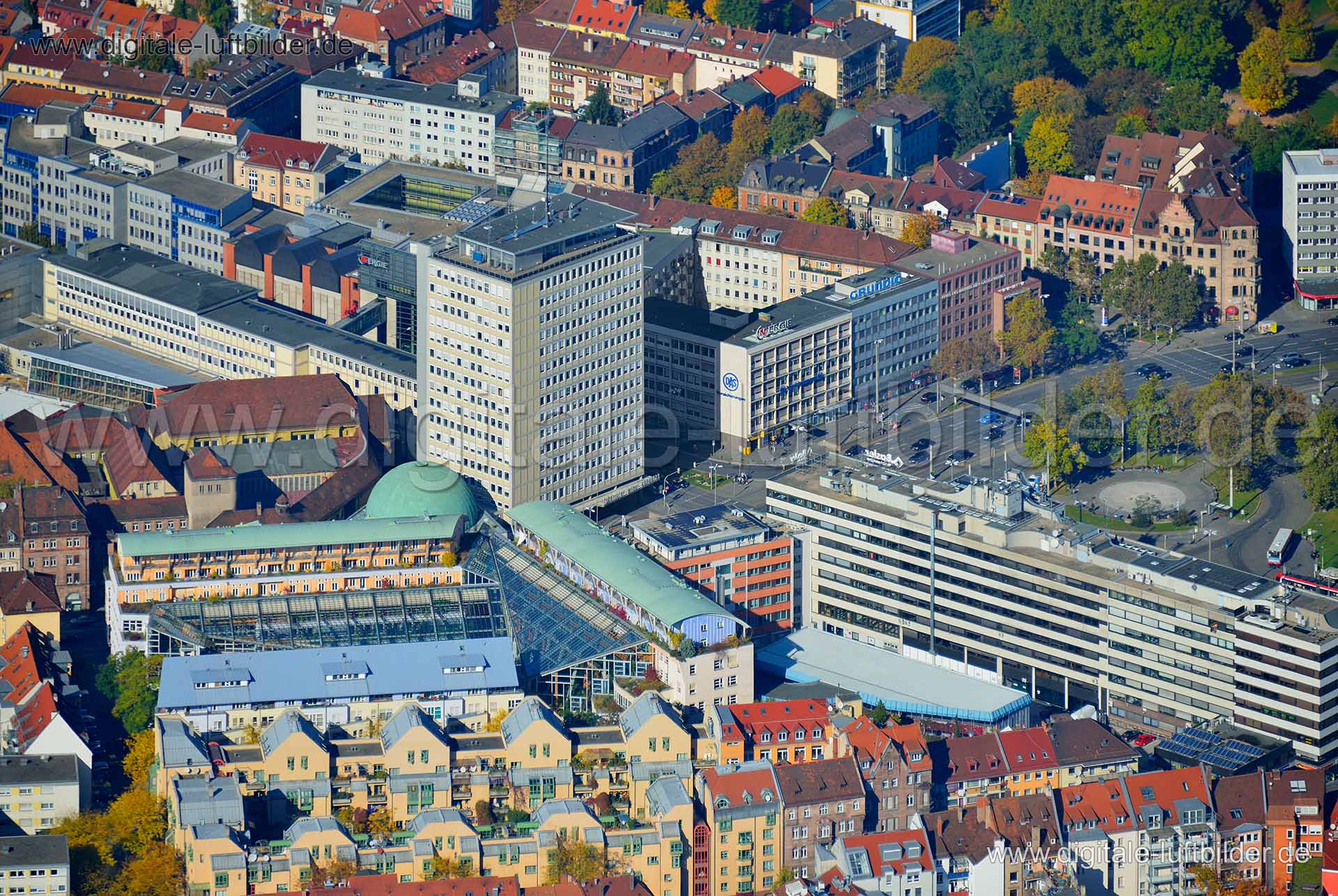 Luftaufnahme Plärrer in Nürnberg | Mittelfranken, Bayern