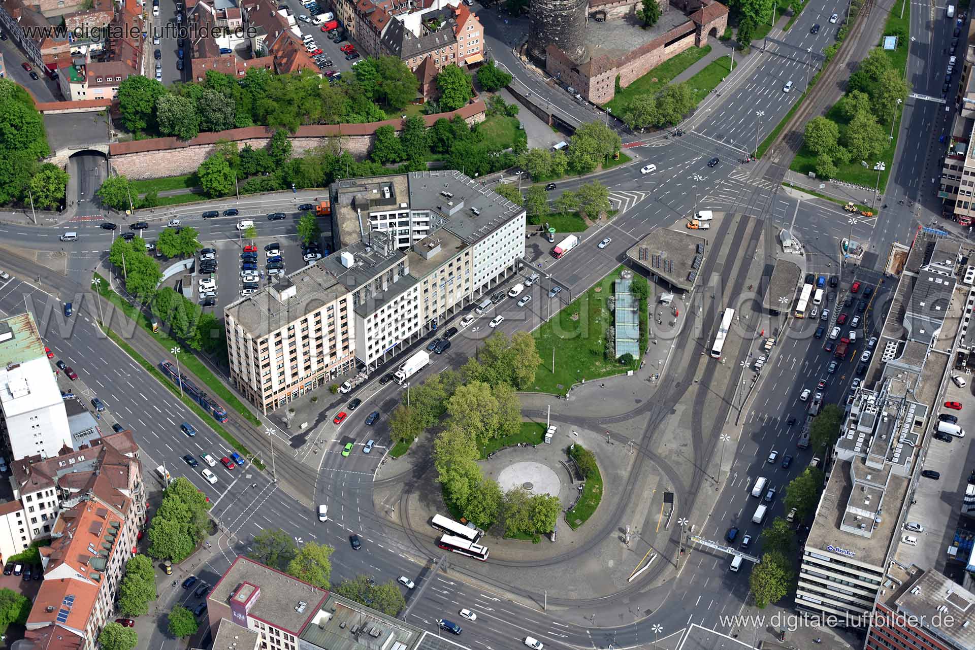 Luftaufnahme Plärrer in Nürnberg | Mittelfranken, Bayern