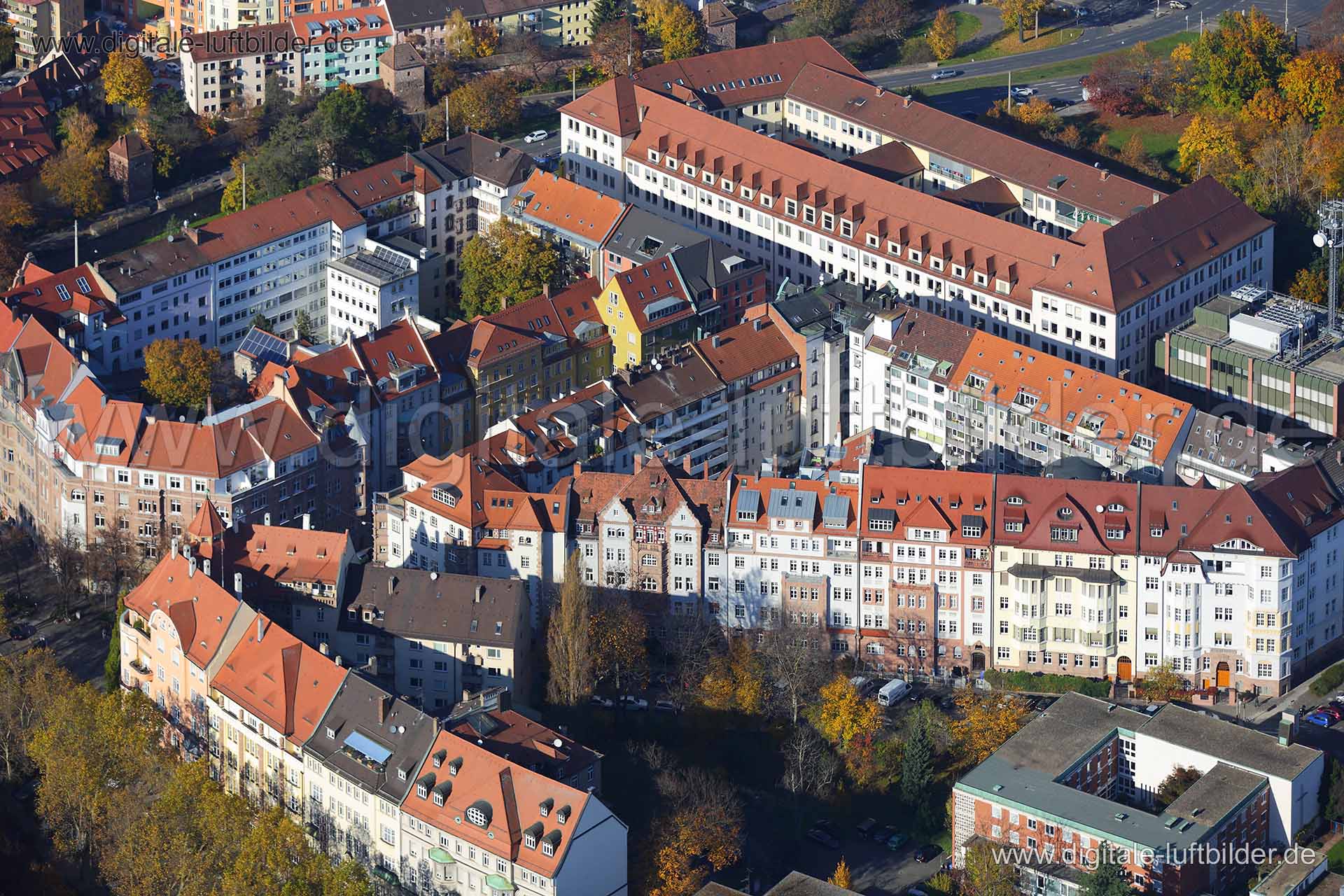 Luftaufnahme Prinzregentenufer in Nürnberg | Mittelfranken, Bayern