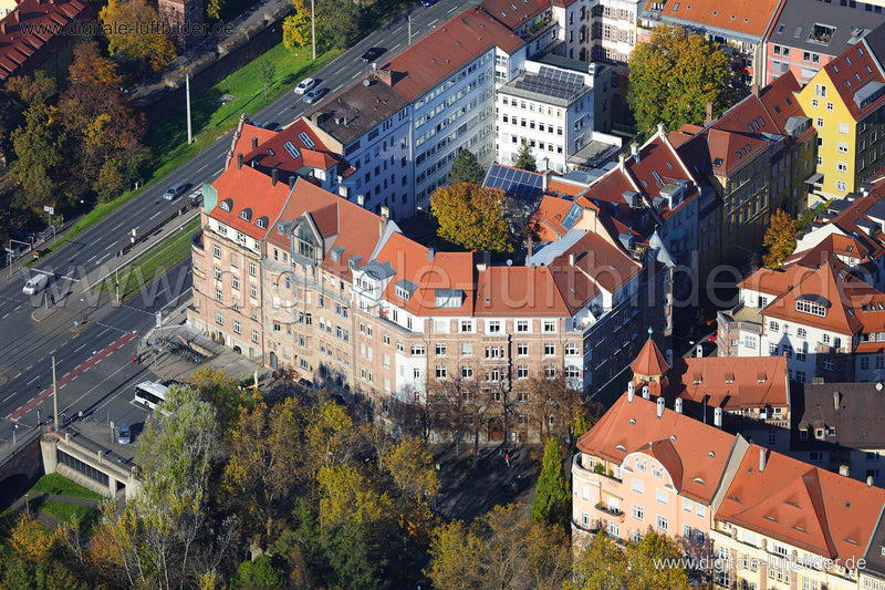 Luftaufnahme Prinzregentenufer in Nürnberg | Mittelfranken, Bayern