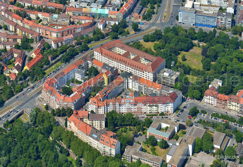 Luftaufnahme Prinzregentenufer in Nürnberg | Mittelfranken, Bayern