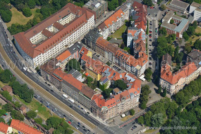 Luftaufnahme Prinzregentenufer in Nürnberg | Mittelfranken, Bayern