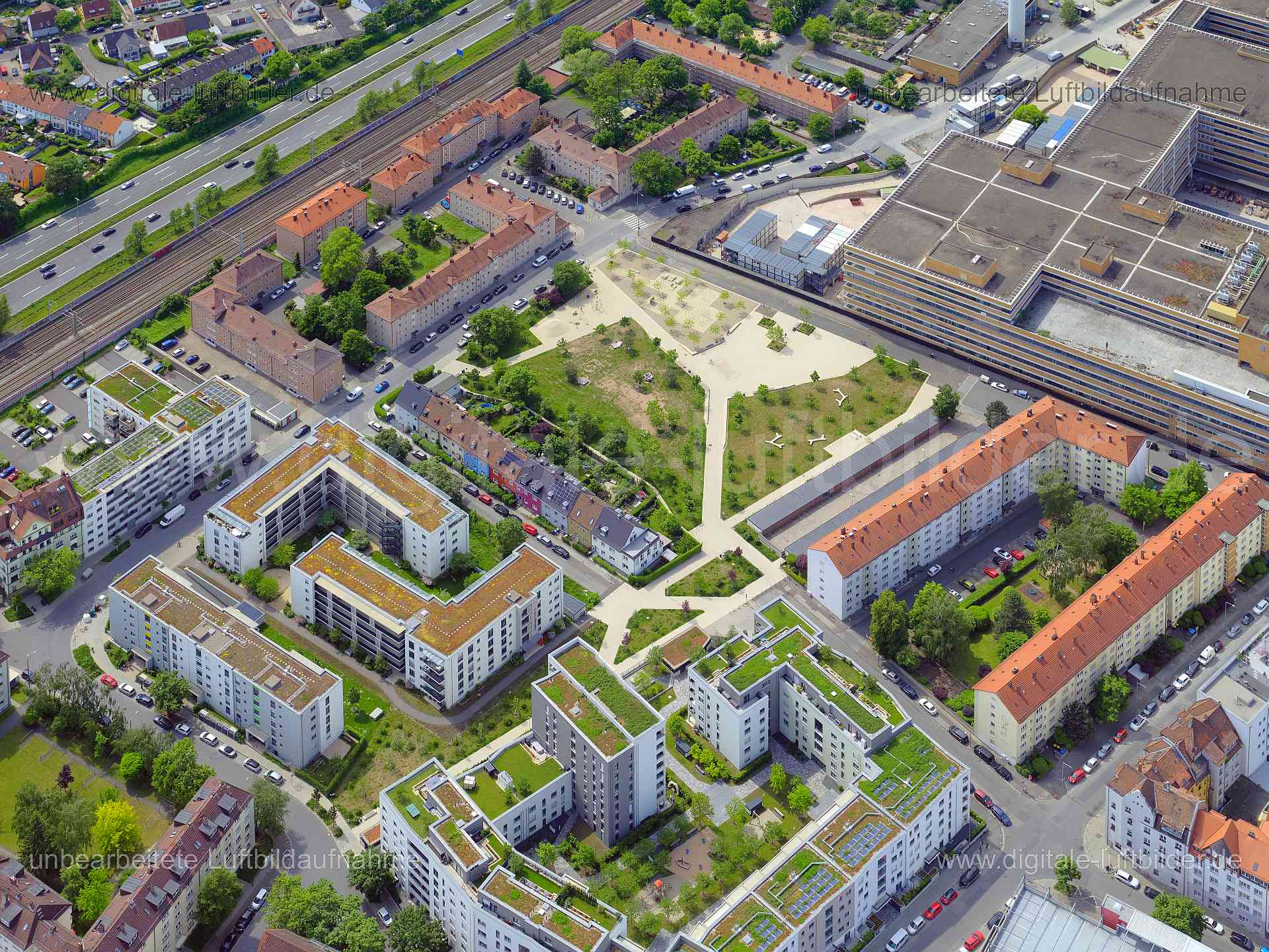 Luftaufnahme Quelle-Park in Nürnberg | Mittelfranken, Bayern