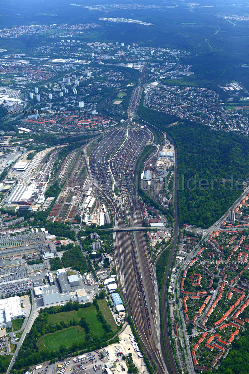Luftaufnahme Rangierbahnhof in Nürnberg | Mittelfranken, Bayern