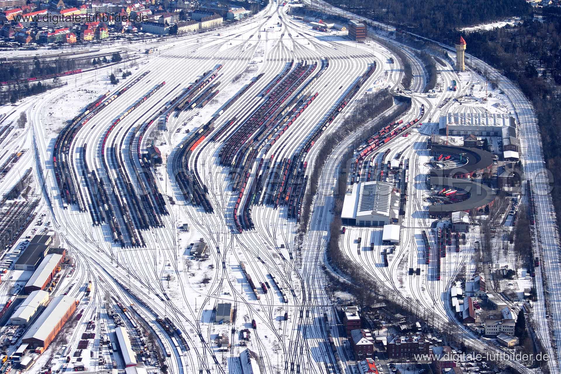 Luftaufnahme Rangierbahnhof in Nürnberg | Mittelfranken, Bayern