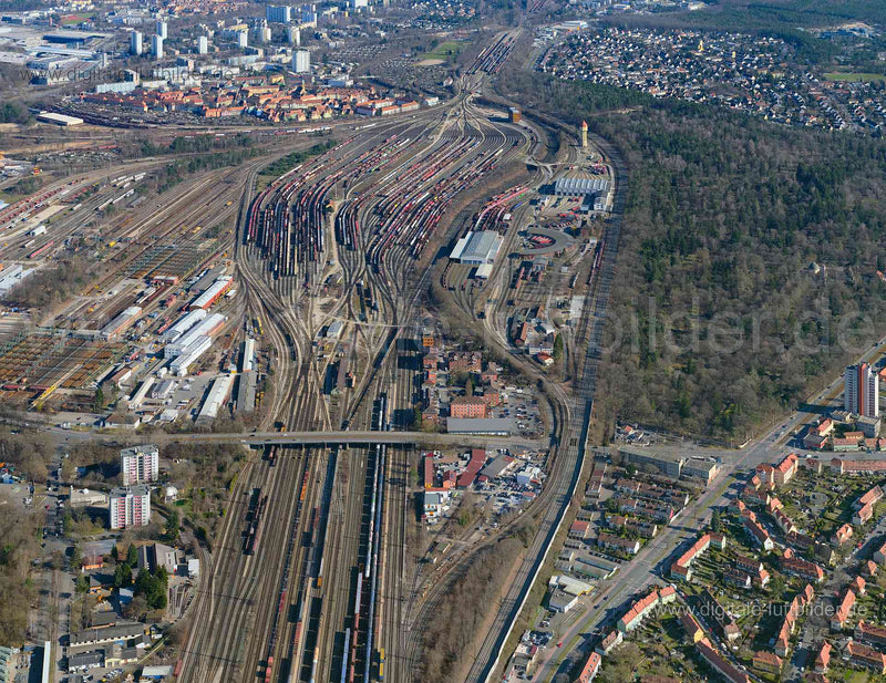 Luftaufnahme Rangierbahnhof in Nürnberg | Mittelfranken, Bayern