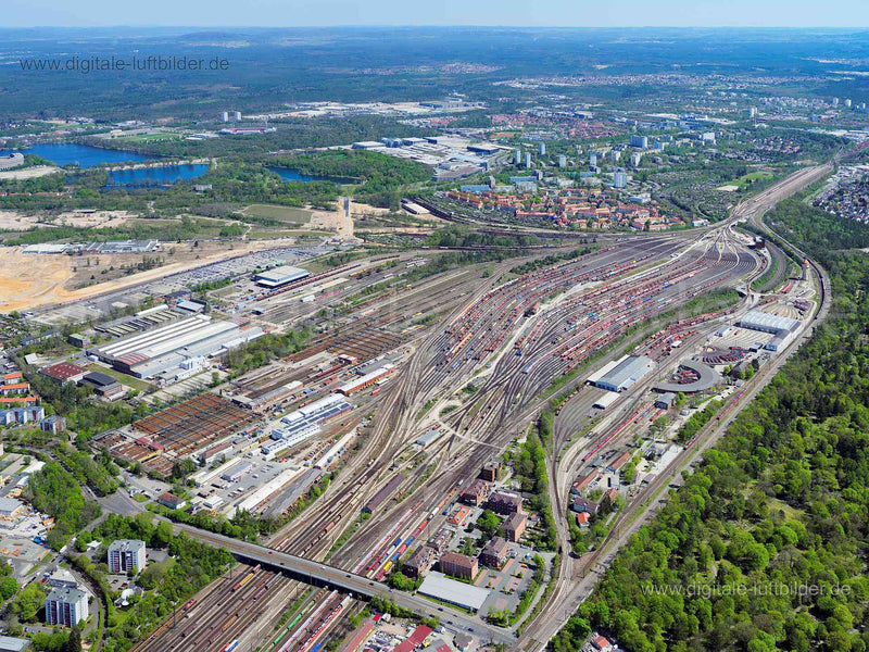 Luftaufnahme Rangierbahnhof in Nürnberg | Mittelfranken, Bayern