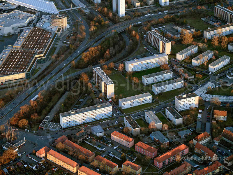 Luftaufnahme Rangierbahnhofsiedlung in Nürnberg | Mittelfranken, Bayern