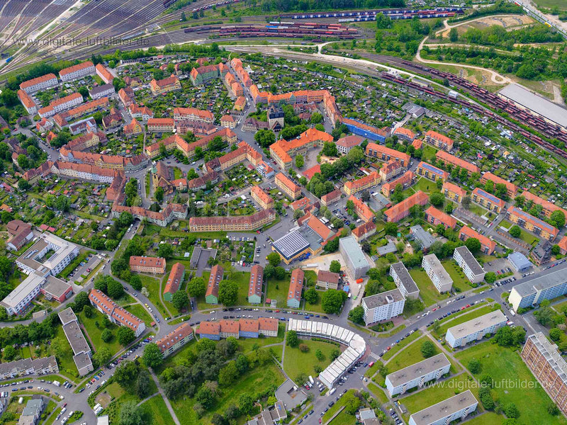Luftaufnahme Rangierbahnhofsiedlung in Nürnberg | Mittelfranken, Bayern