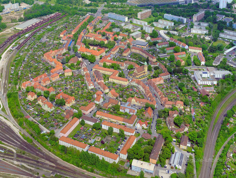 Luftaufnahme Rangierbahnhofsiedlung in Nürnberg | Mittelfranken, Bayern