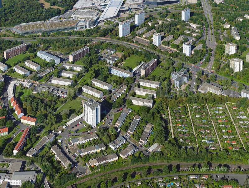Luftaufnahme Rangierbahnhofsiedlung in Nürnberg | Mittelfranken, Bayern
