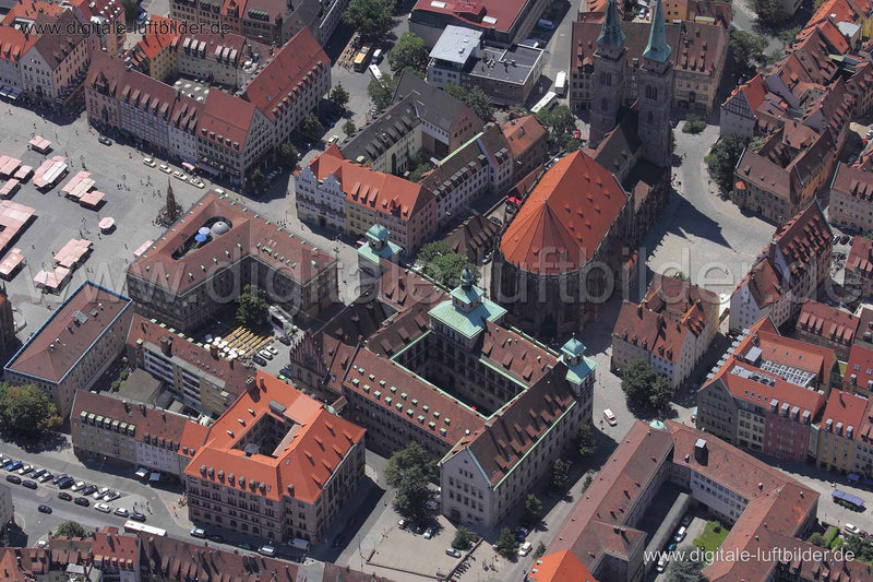 Luftaufnahme Rathaus in Nürnberg | Mittelfranken, Bayern