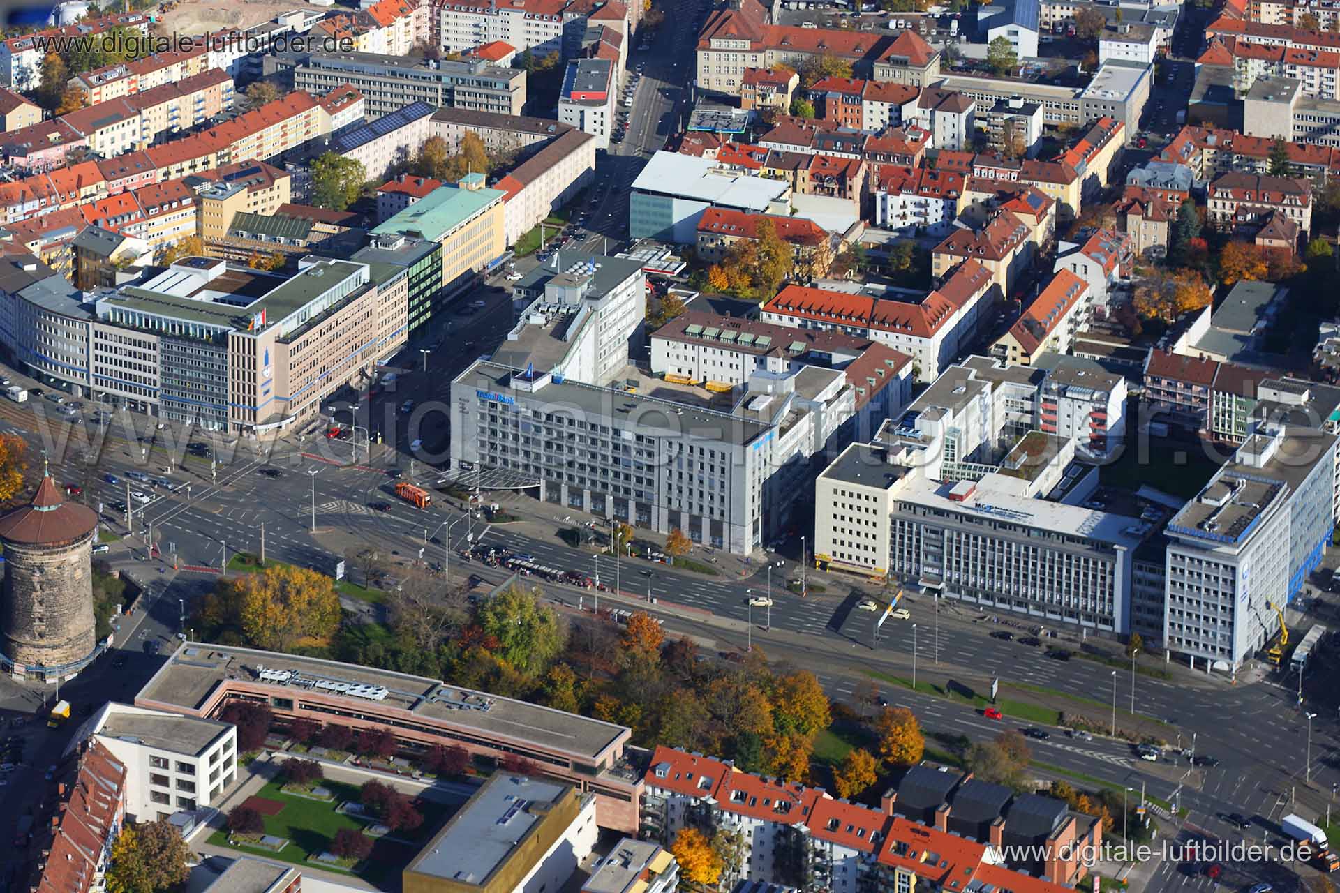 Luftaufnahme Rathenauplatz in Nürnberg | Mittelfranken, Bayern