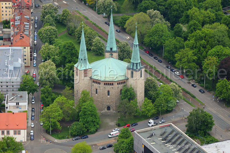 Luftaufnahme Reformations-Gedächtnis-Kirche in Nürnberg | Mittelfranken, Bayern