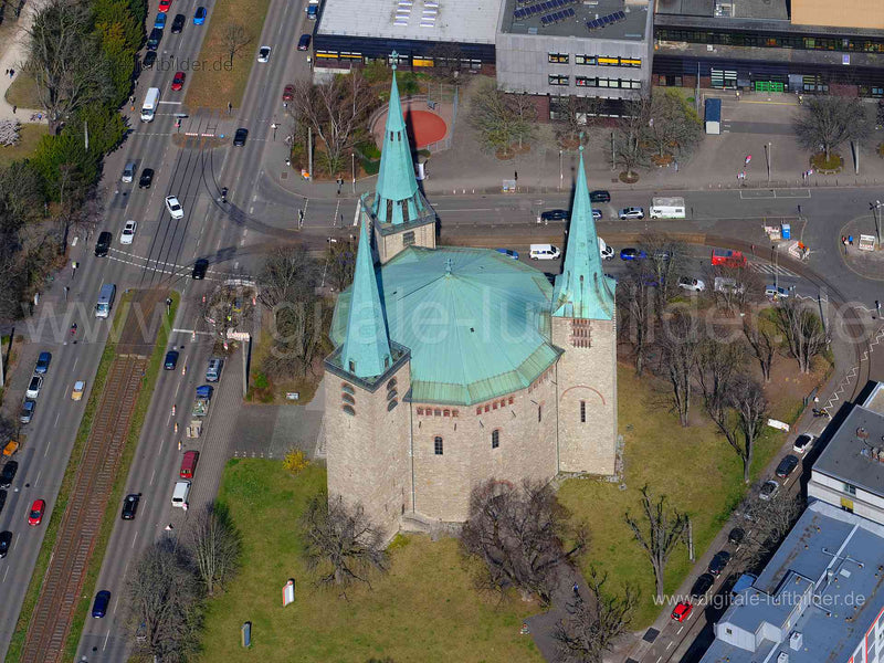 Luftaufnahme Reformations-Gedächtnis-Kirche in Nürnberg | Mittelfranken, Bayern
