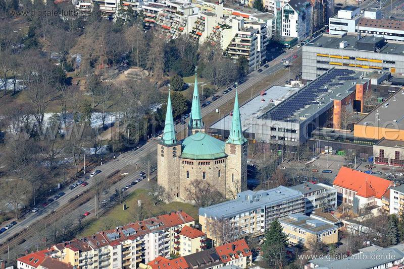 Luftaufnahme Reformations-Gedächtnis-Kirche in Nürnberg | Mittelfranken, Bayern