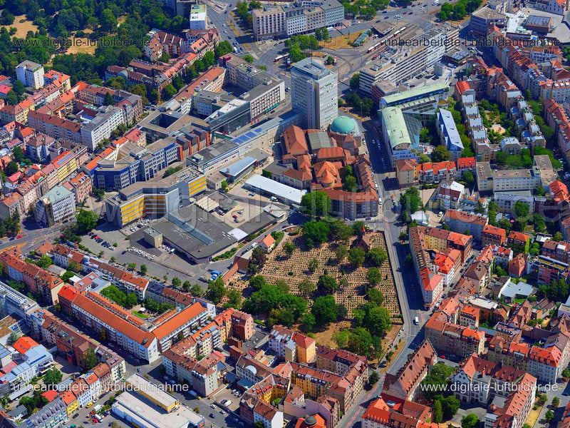 Luftaufnahme Rochusfriedhof in Nürnberg | Mittelfranken, Bayern