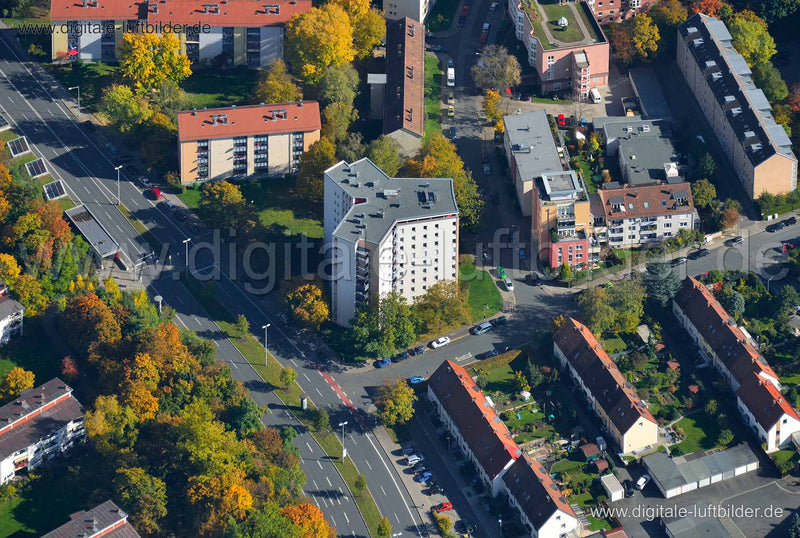 Luftaufnahme Rothenburger Straße Ecke Blücherstraße in Nürnberg | Mittelfranken, Bayern