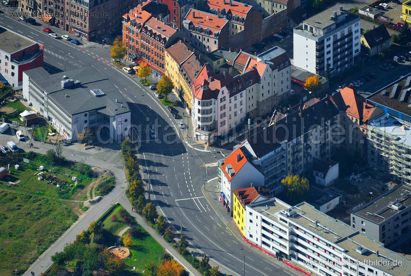 Luftaufnahme Rothenburger Straße Ecke Fuggerstraße in Nürnberg | Mittelfranken, Bayern