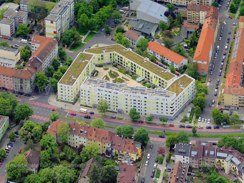 Luftbild - Schillingstraße, Ort: Nürnberg, Tags: Südstadt, wbg, Neubau, , , Ajtoschstraße, Budapester Straße, Galvanistraß...