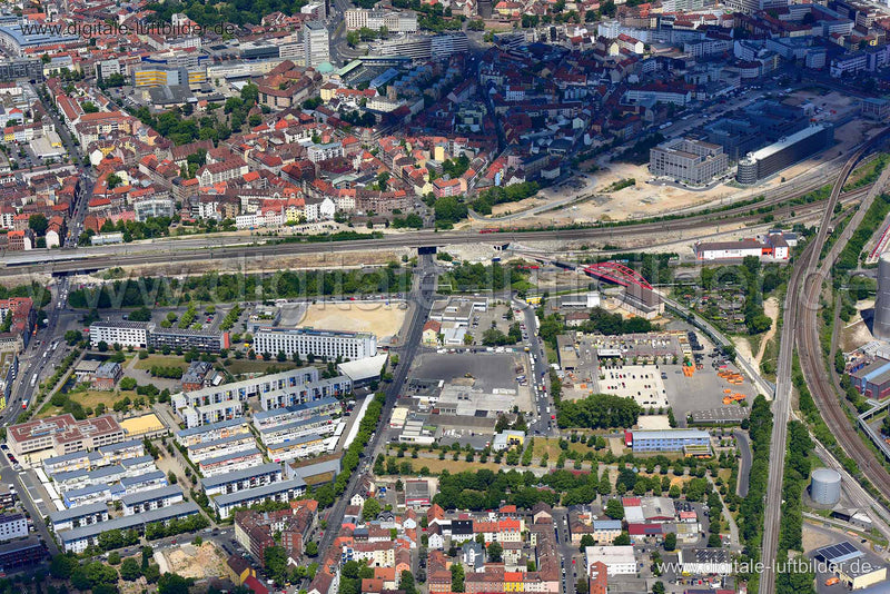 Luftaufnahme Schlachthof und Pferdemarkt in Nürnberg | Mittelfranken, Bayern