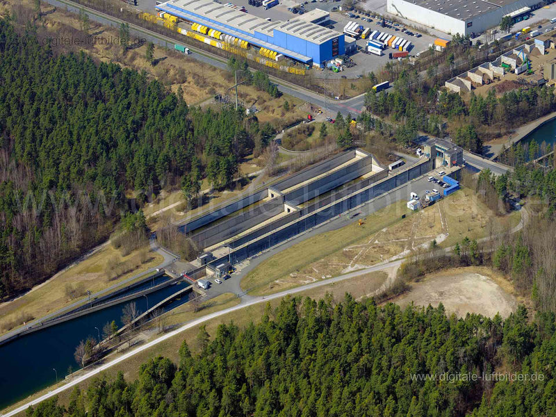 Luftaufnahme Schleuse Eibach in Nürnberg | Mittelfranken, Bayern