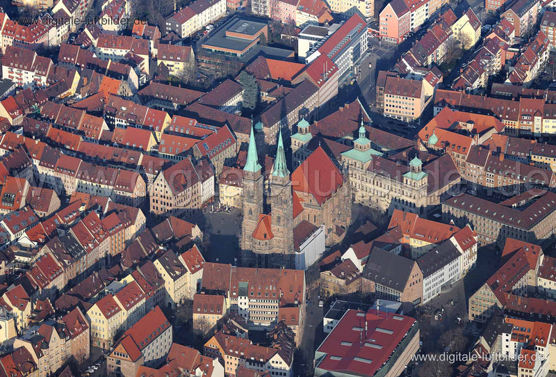 Luftaufnahme Sebalduskirche in Nürnberg | Mittelfranken, Bayern