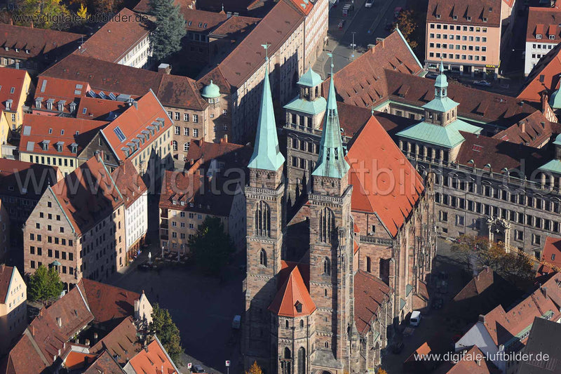 Luftaufnahme Sebalduskirche in Nürnberg | Mittelfranken, Bayern